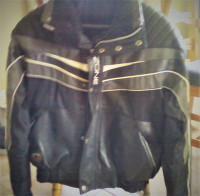 Manteau pour moto doublé cuir et tissu