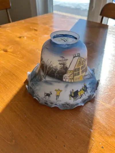 Vintage Currier & IvesWinter Scene Accent Lamp, View more