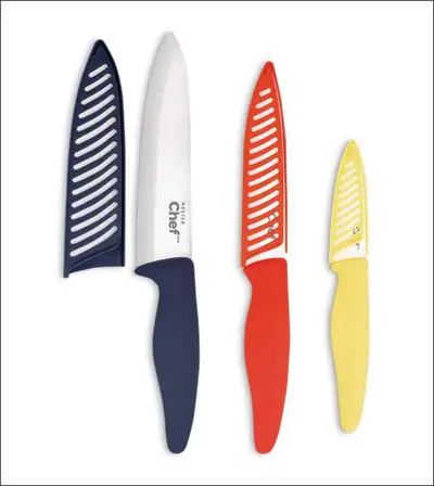 MASTER Chef Ceramic Knife Set with Sheaths, 3-pc, View more