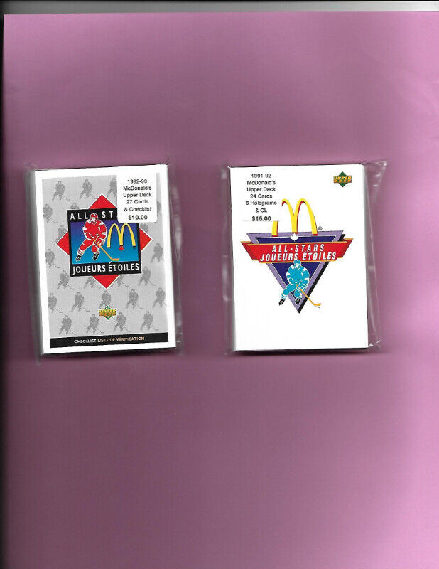 McDonald's Hockey Card Sets from 1991-92 to 2009-10 in Arts & Collectibles in Bedford