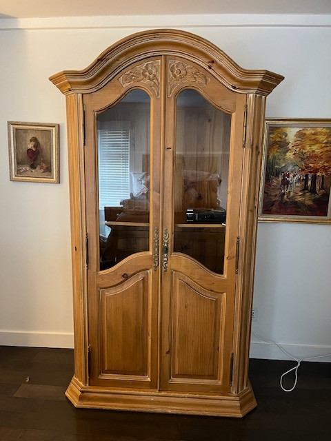 Free Gorgeous Artisan Carved French Country Style Armoire/Hutch in Hutches & Display Cabinets in Vancouver