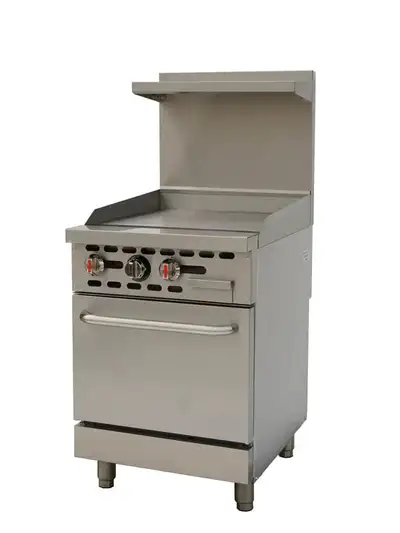 Commercial 24" THERMOSTATIC Griddle With Stove Top Oven, View more