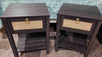 Brand new Sicotas nightstand x2 rattan expresso