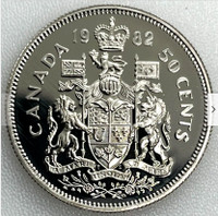 50 Cent Half Dollar Canadian Coin 1982