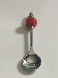 Vintage Souvenir Collector Spoon with Round Red Ball 4" Amazing
