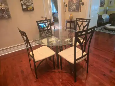 Glass Kitchen Table And Chairs $500, View more