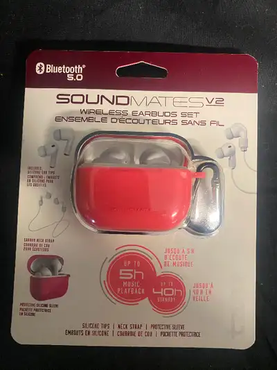 I am selling these Brand New Unopened Sound Mates V2 Wireless Earbuds for $20.