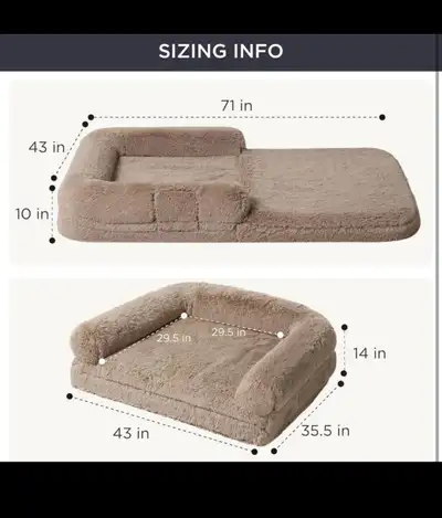 Bedsure Foldable Human Dog Bed for People Adults, 2 in 1 Calming, View more