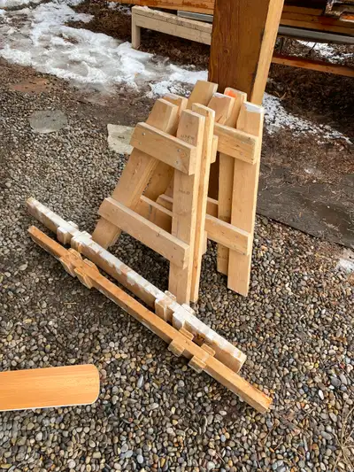 Saw horses made from 2x4s, View more