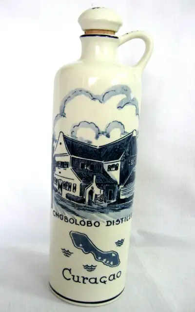 BOUTEILLE LIQUEUR VINTAGE BLEU DELFT BLUE LIQUEUR BOTTLE, View more