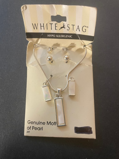 Mother of Pearl Set of Necklace and Earrings, View more