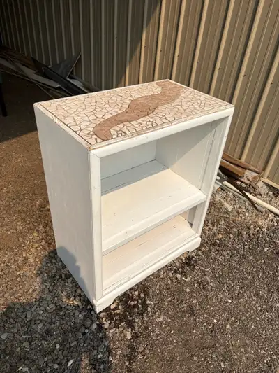 White Liquor Cabinet with Stone Top, View more