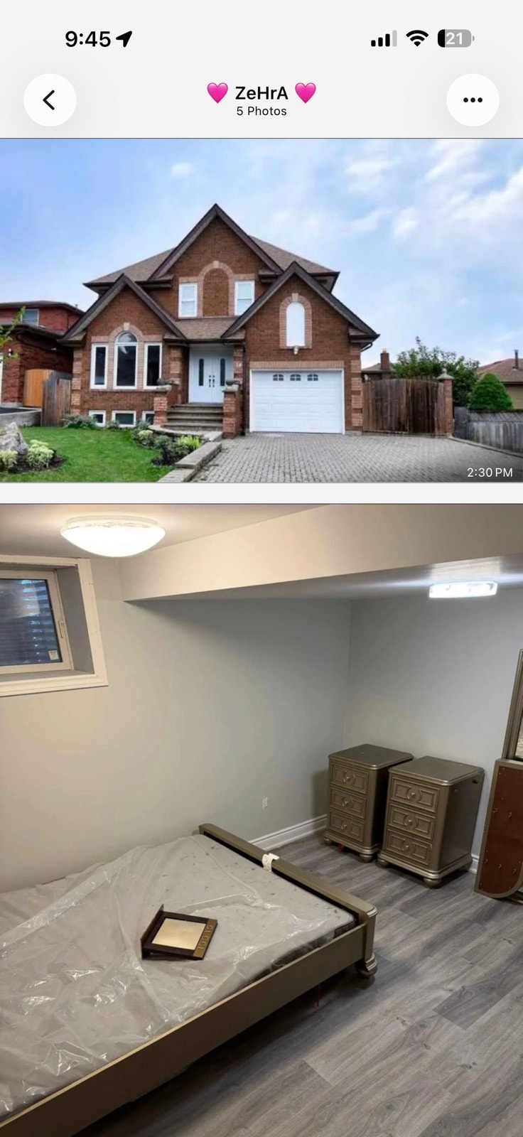 Three-bedroom basement with two bathrooms, a side entrance 3