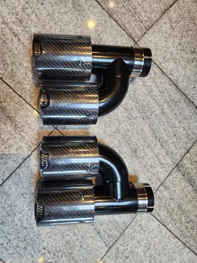 Exhaust Muffler Tip Compatible For BWM (IN 66mm OUT 93mm)