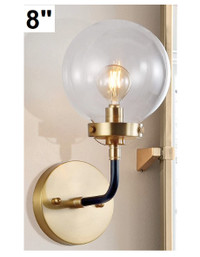 1 Light Brass Sconce, Black/Brass Gold- BRAND NEW