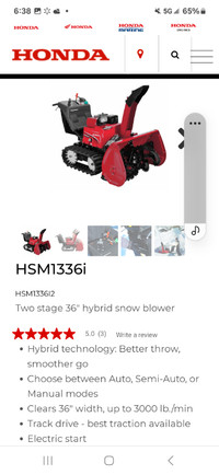 Honda track drive snowblower