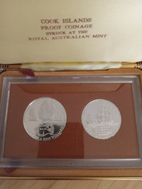 1974 cook islands proof silver coins