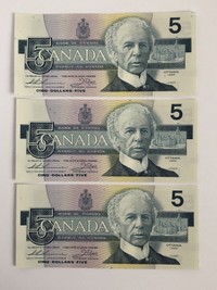 5 dollars bank note 1986 Canada CAD