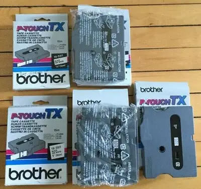 BROTHER P-Touch TX N.O.S. Labeling Tape Cassettes 1/2 “ and 1”., View more