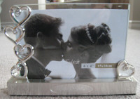 Silver Picture Frame with Hearts - BRAND NEW!!