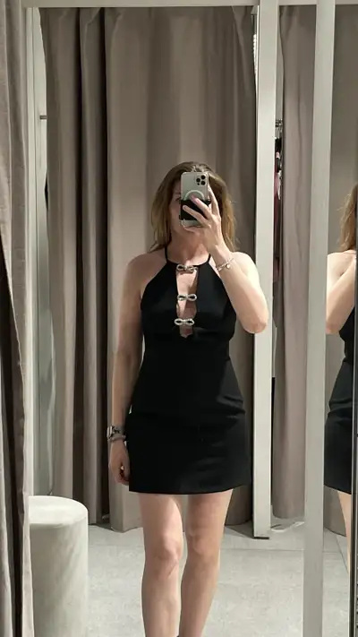 Zara new jewel bow mini black dress S, View more