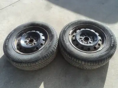 2 Nokian all weather tires with steel rims are for sale. Tires are 205/65/15. Rims are 5 holes, 4.5...