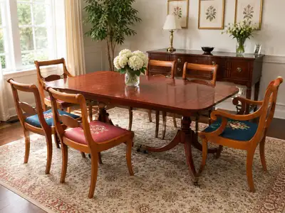 Vintage Solid Wood Extendable Dining Table + 6 Chairs, View more