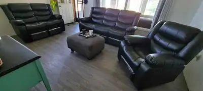 Alpha-Manual Leather Recliner Sofa Set 3+2+1 !!! Free Delivery, View more