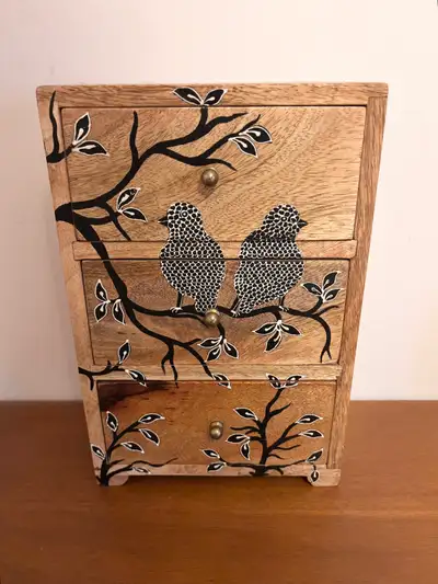 Hand Painted Wood Jewelry Box Keep Sake Box , View more