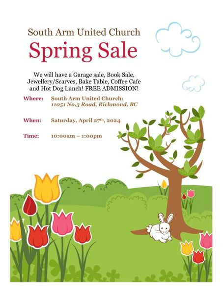 Spring Sale at South Arm United Church in Garage Sales in Richmond
