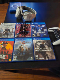 Ps5 with games and headset