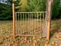 Outdoor Patio / Deck Safety Gate, Weatherproof Aluminum, Brown