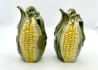 Fitz and Floyd style  "Corn" Salt & Pepper Shakers - Mint