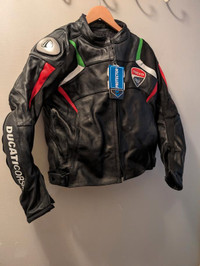 Ducati Motorcycle Leather Jacket Armour XS