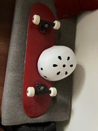 Skateboard and helmet