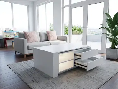 new in the box White/Black extendable coffee table , View more