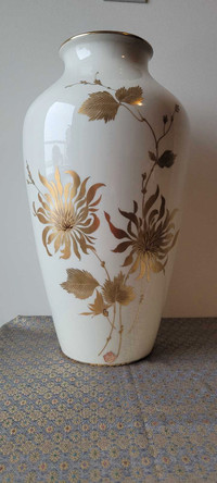 Stunning XL 60s Alka Kunst Gold Sunflowers Floor Vase