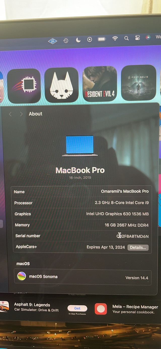 Apple MacBook Pro with 2.3GHz Intel Core i9/ 16-inch, 16GB RAM,  in Laptops in Hamilton - Image 3