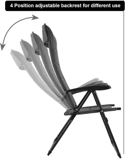 Reclining Folding Patio Lounge Chair, High Back, Foldable - NEW, View more