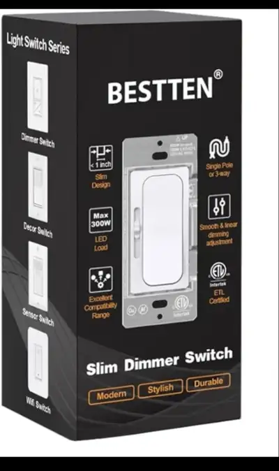 BESTTEN Single Pole/3-Way LED Dimmer Switch, View more