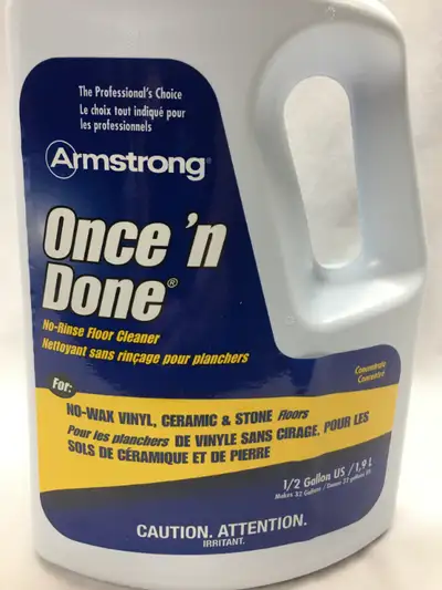 Full bottle If your floor has lost its original shine, clean with Armstrong Once ‘n Done Floor Clean...