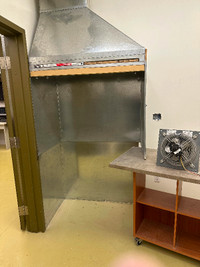 Spray Booth - Custom Metal with Roll-out Worktable & 2-spd Fan