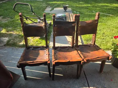 Old leather chairs, View more