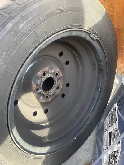 2 tires are good and other 2 require replacement. Rims are in great condition. Fits sonata, Camry, a...