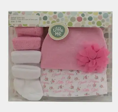 NEW - Baby Girl Booties and Hat Set, size 0 - 6 months LITTLE ME, View more