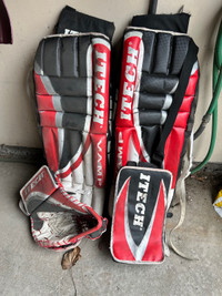 Itech Sr Vamp 34’ goalie pads plus glove and blocker