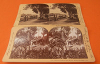 Underwood Two Stereo View Card Road To Pyramid Egypt-Native Cuba
