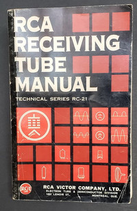 Vintage RCA Receiving Tube Manual Technical Series RC-21
