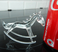 Cheval en Verre Soufflés Miniature Crystal rocking horse