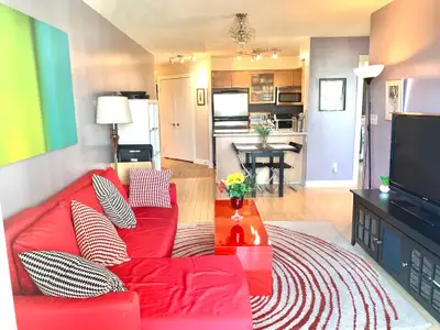 Available immediately, fully furnished luxurious 2 bedrooms, 2 bathrooms condo in prime Yonge/Sheppa...